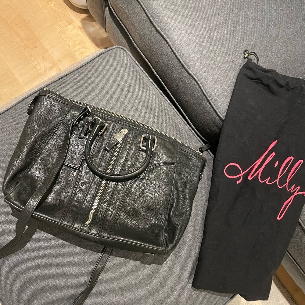 Nilly black leather purse bag with dust bag